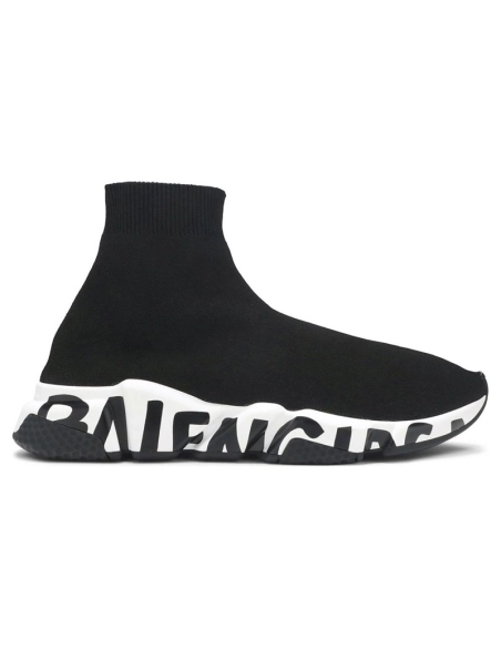 Balenciaga Speed Trainer Graffiti Black White,BALENCIAGA SPEED,BALENCIAGA