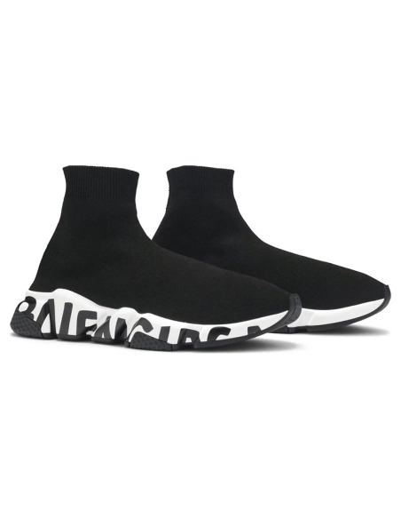 Balenciaga Speed Trainer Graffiti Black White,BALENCIAGA SPEED,BALENCIAGA