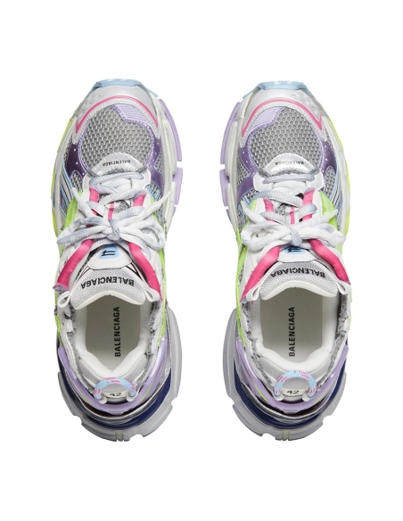 Balenciaga Runner Leather Free Grey Light Purple Neon Yellow White,Balenciaga Runner,BALENCIAGA
