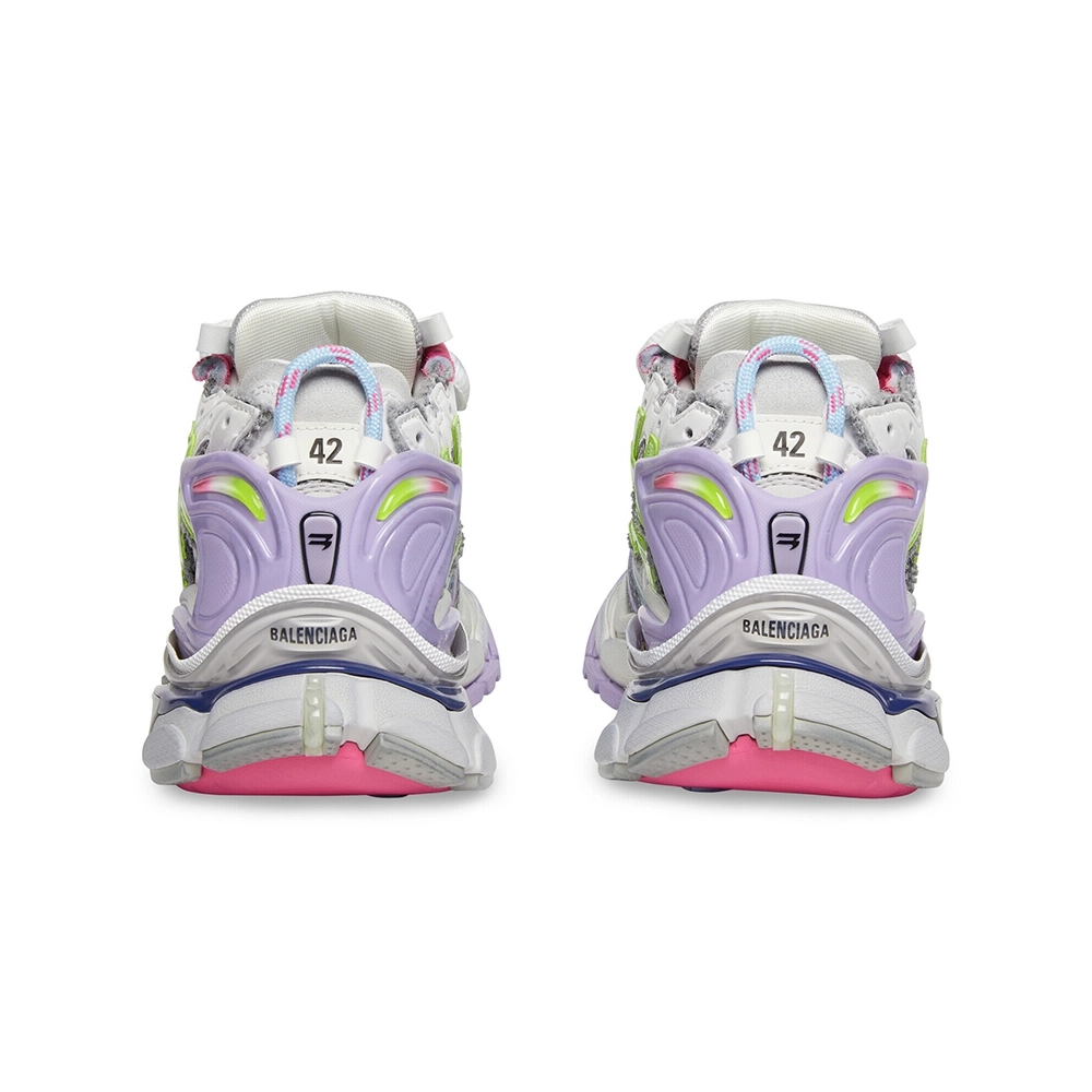 Balenciaga Runner Leather Free Grey Light Purple Neon Yellow White,Balenciaga Runner,BALENCIAGA