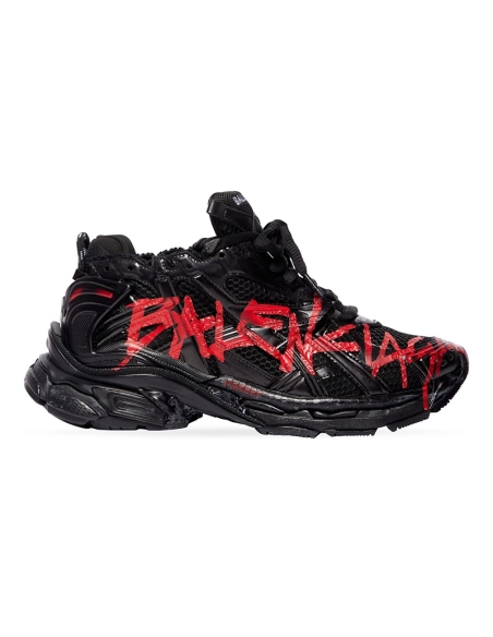 Balenciaga MENS RUNNER GRAFFITI SNEAKER IN BLACK,Balenciaga Runner,BALENCIAGA