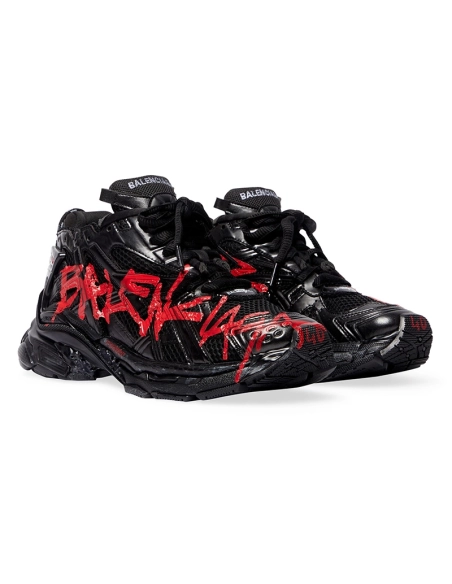 Balenciaga MENS RUNNER GRAFFITI SNEAKER IN BLACK,Balenciaga Runner,BALENCIAGA