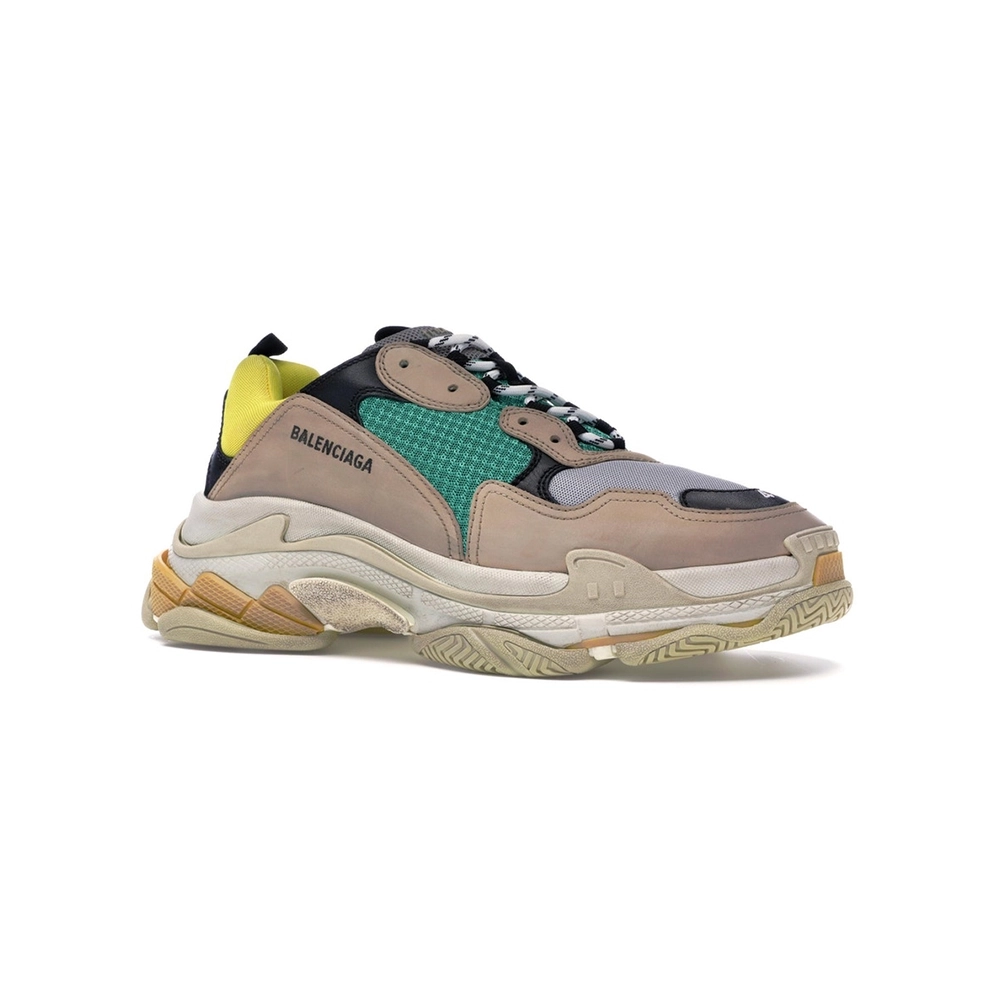 BALENCIAGA TRIPLE S BEIGE GREEN YELLOW,BALENCIAGA TRIPLE S,BALENCIAGA