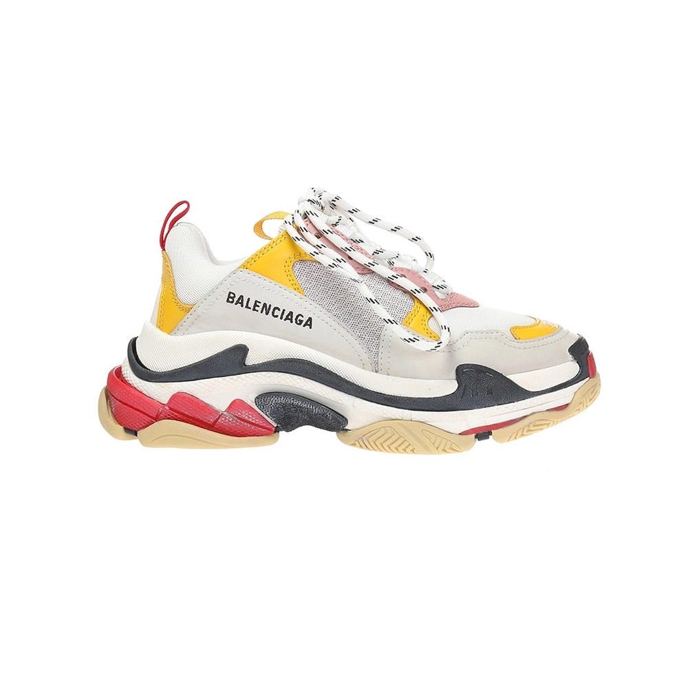 BALENCIAGA TRIPLE S CREAM YELLOW RED,BALENCIAGA TRIPLE S,BALENCIAGA