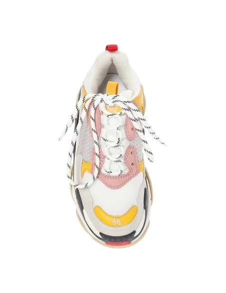 BALENCIAGA TRIPLE S CREAM YELLOW RED,BALENCIAGA TRIPLE S,BALENCIAGA