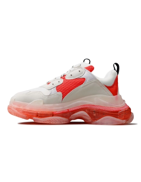BALENCIAGA TRIPLE S CLEAR SOLE WHITE RED,BALENCIAGA TRIPLE S,BALENCIAGA