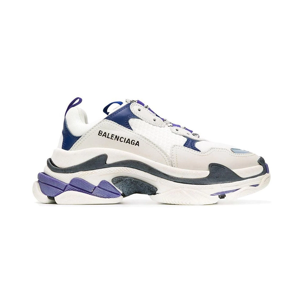 BALENCIAGA TRIPLE S WHITE NAVY PURPLE,BALENCIAGA TRIPLE S,BALENCIAGA