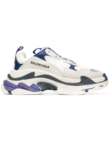 BALENCIAGA TRIPLE S WHITE NAVY PURPLE,BALENCIAGA TRIPLE S,BALENCIAGA