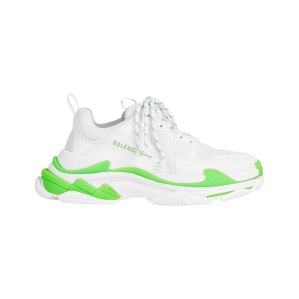 BALENCIAGA TRIPLE S FLUO GREEN WHITE,BALENCIAGA TRIPLE S,BALENCIAGA