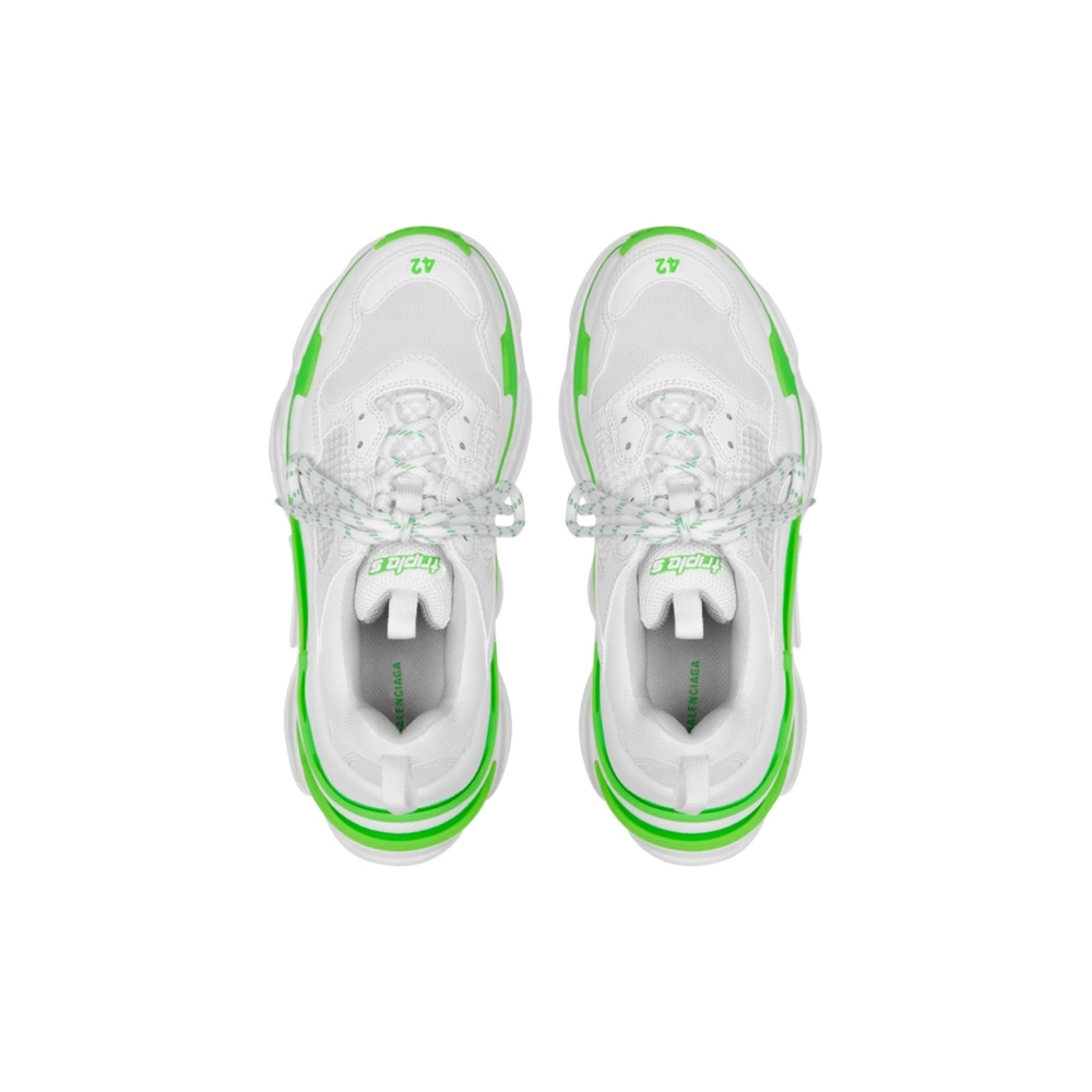 BALENCIAGA TRIPLE S FLUO GREEN WHITE,BALENCIAGA TRIPLE S,BALENCIAGA