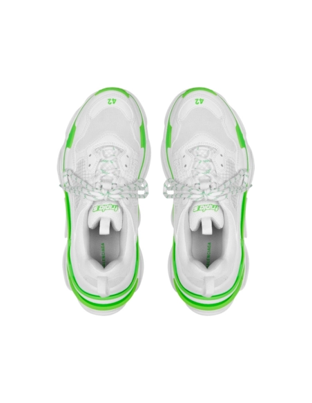 BALENCIAGA TRIPLE S FLUO GREEN WHITE,BALENCIAGA TRIPLE S,BALENCIAGA