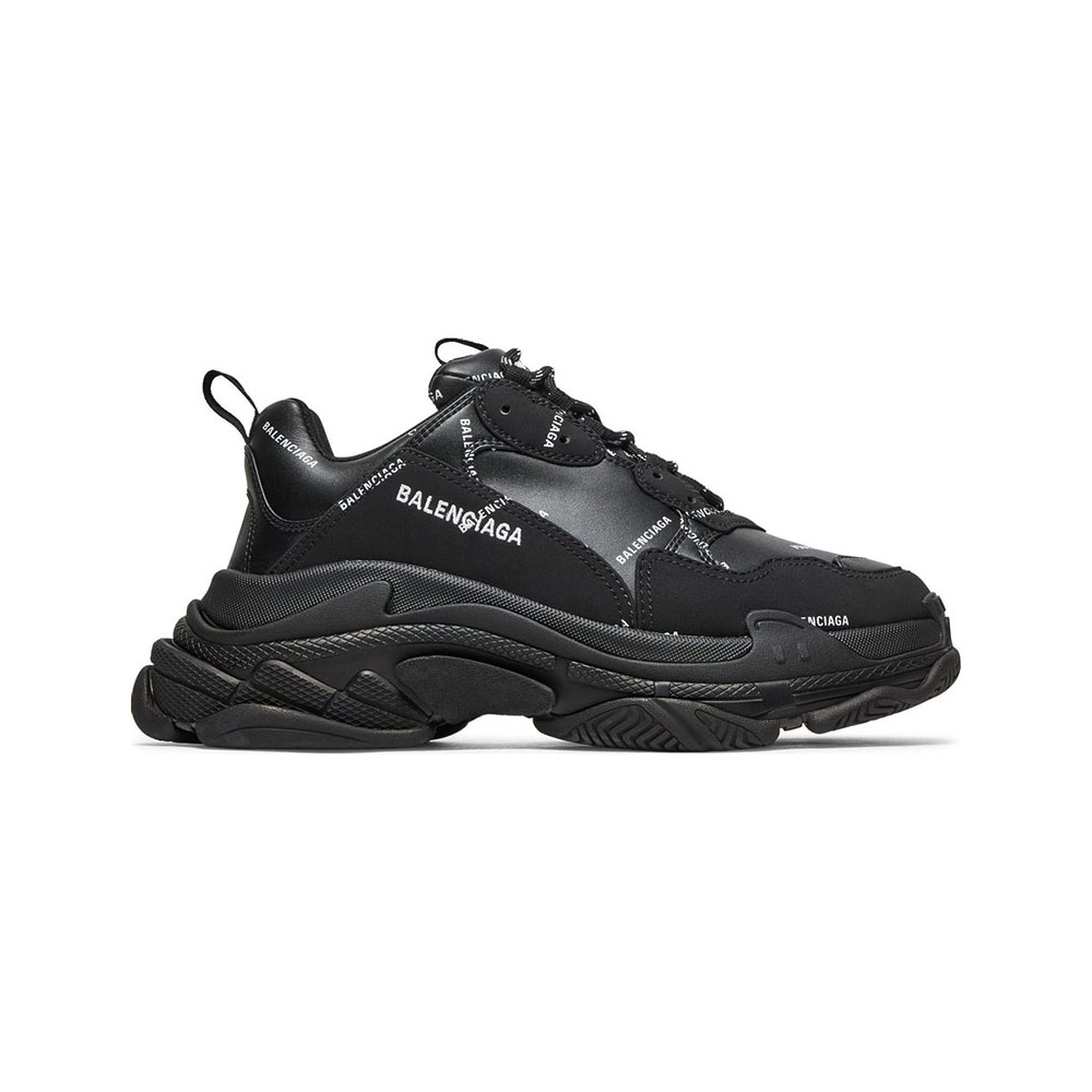 BALENCIAGA TRIPLE S ALLOVER LOGO BLACK,BALENCIAGA TRIPLE S,BALENCIAGA