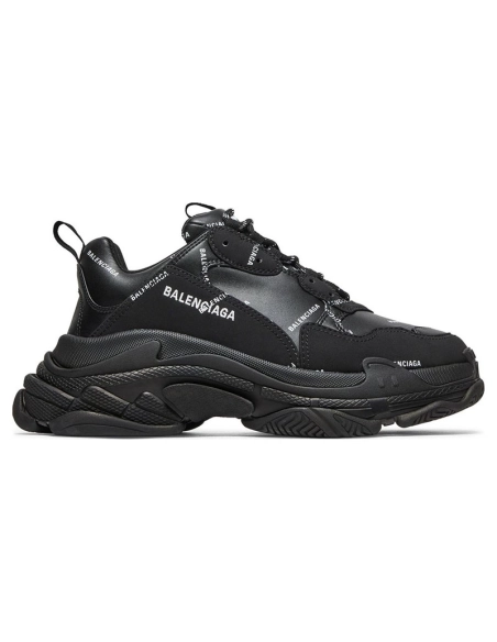 BALENCIAGA TRIPLE S ALLOVER LOGO BLACK,BALENCIAGA TRIPLE S,BALENCIAGA
