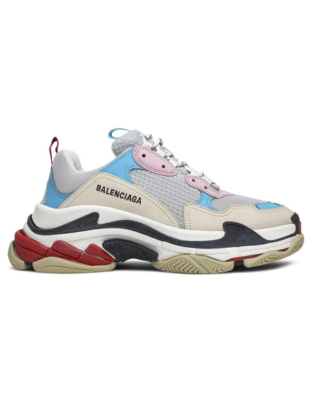 BALENCIAGA TRIPLE S WHITE BLUE PINK 2019,BALENCIAGA TRIPLE S,BALENCIAGA
