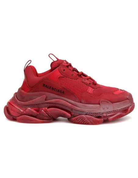 BALENCIAGA TRIPLE S CLEAR SOLE RED,BALENCIAGA TRIPLE S,BALENCIAGA