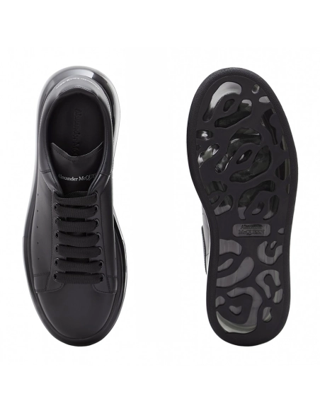 Alexander McQueen Oversized Transparent Sole Sneaker in Black,ALEXANDER MCQUEEN,Other Brand Reps Sneakers