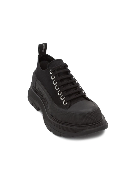 Alexander McQueen Tread Slick Lace Up Triple Black,ALEXANDER MCQUEEN,Other Brand Reps Sneakers