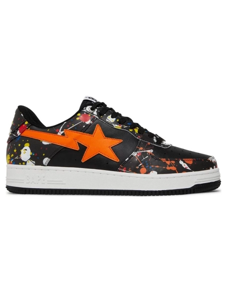 Bapesta Low Paint Splatter Black,BAPE SNEAKER,Other Brand Reps Sneakers