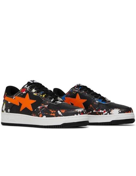 Bapesta Low Paint Splatter Black,BAPE SNEAKER,Other Brand Reps Sneakers