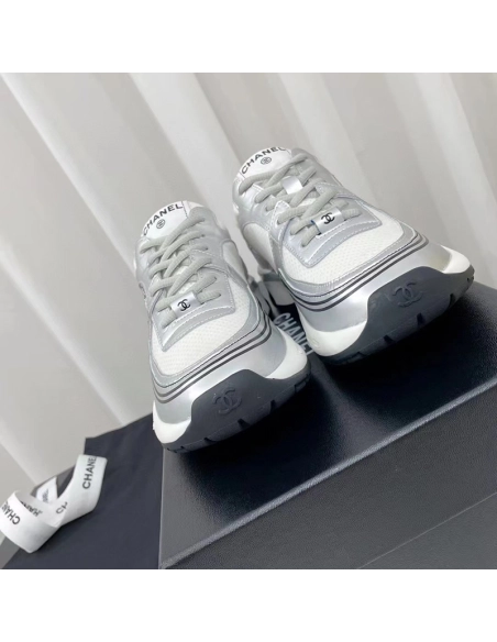 Chanel Wmns CC Logo Sneaker White Silver,CHANEL SNEAKERS,Other Brand Reps Sneakers
