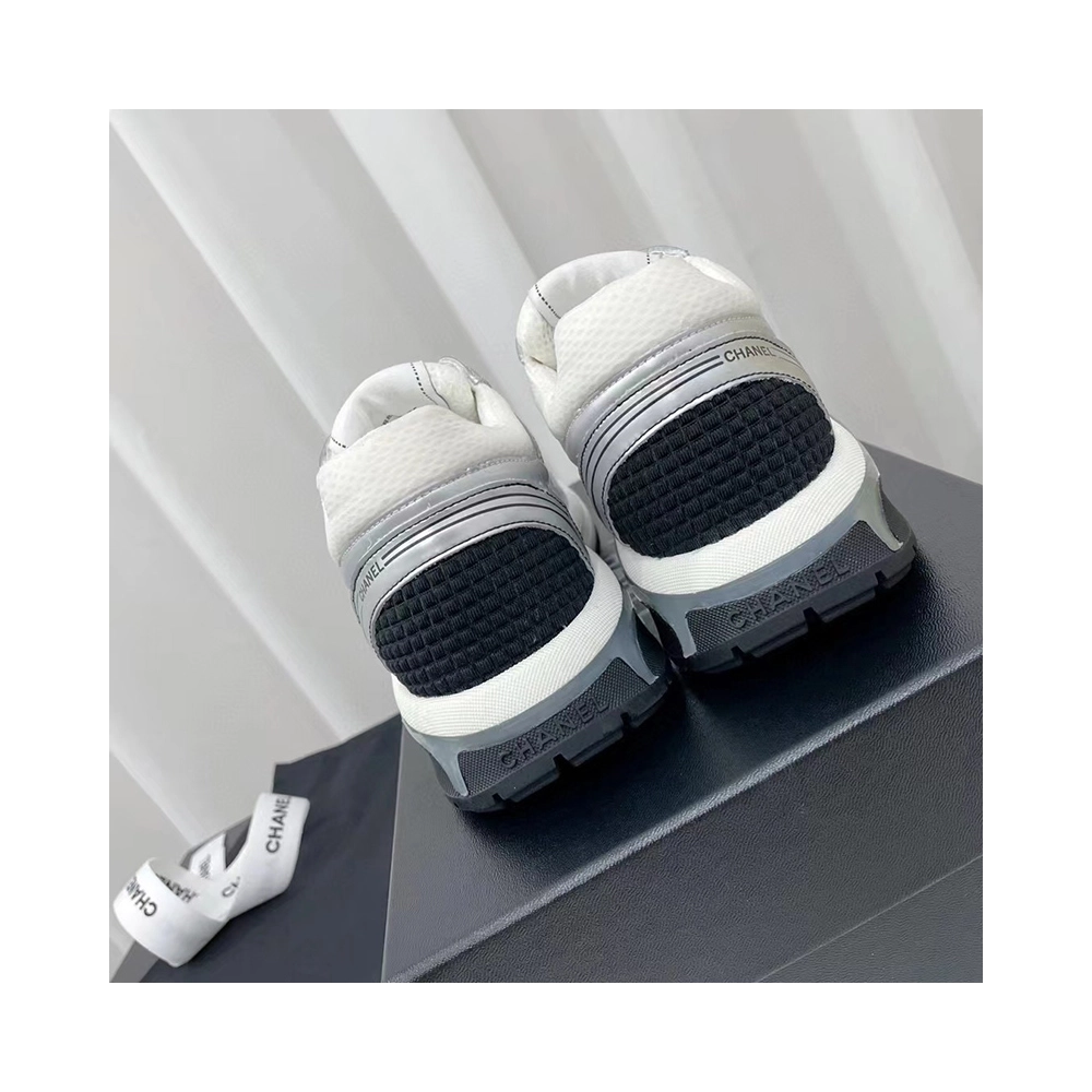 Chanel Wmns CC Logo Sneaker White Silver,CHANEL SNEAKERS,Other Brand Reps Sneakers