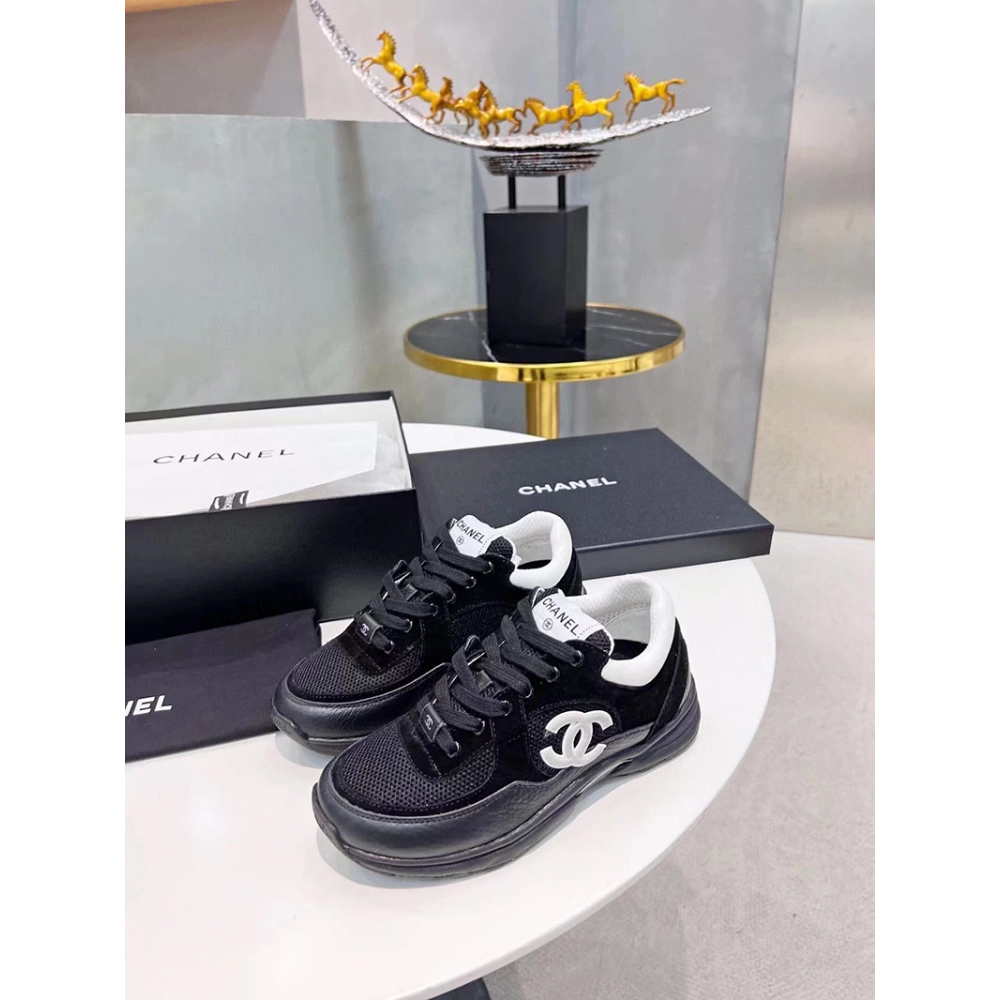 Chanel Low Top Trainer Black White,CHANEL SNEAKERS,Other Brand Reps Sneakers