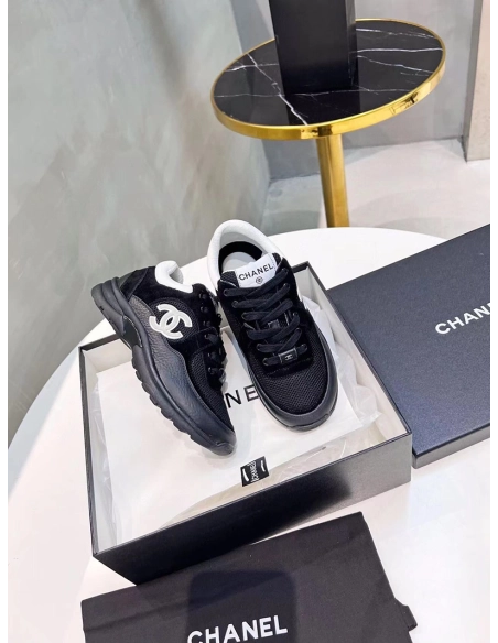 Chanel Low Top Trainer Black White,CHANEL SNEAKERS,Other Brand Reps Sneakers