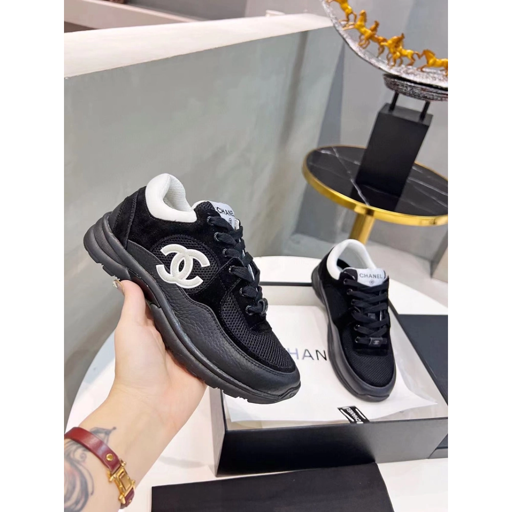 Chanel Low Top Trainer Black White,CHANEL SNEAKERS,Other Brand Reps Sneakers