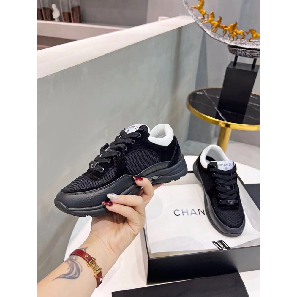 Chanel Low Top Trainer Black White,CHANEL SNEAKERS,Other Brand Reps Sneakers