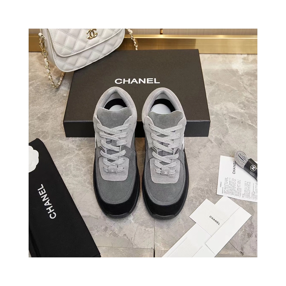 Chanel Low Top Trainer CC Grey,CHANEL SNEAKERS,Other Brand Reps Sneakers