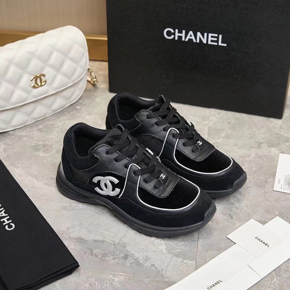 Chanel Multicolor Velvet and Leather CC Low Top Reps Sneakers,CHANEL SNEAKERS,Other Brand Reps Sneakers