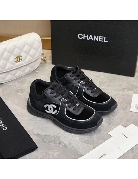 Chanel Multicolor Velvet and Leather CC Low Top Reps Sneakers,CHANEL SNEAKERS,Other Brand Reps Sneakers
