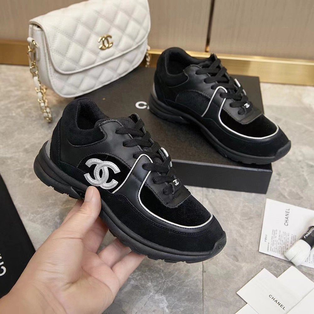 Chanel Multicolor Velvet and Leather CC Low Top Reps Sneakers,CHANEL SNEAKERS,Other Brand Reps Sneakers