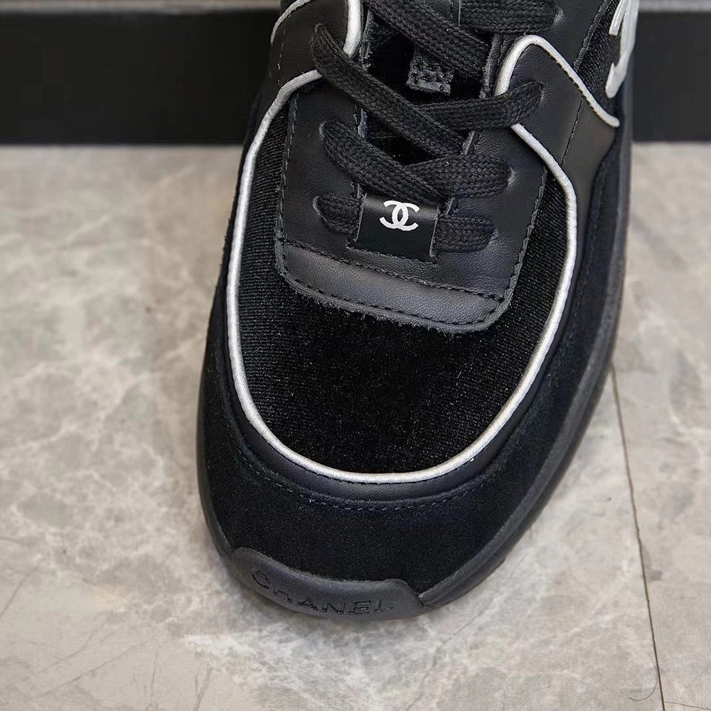 Chanel Multicolor Velvet and Leather CC Low Top Reps Sneakers,CHANEL SNEAKERS,Other Brand Reps Sneakers