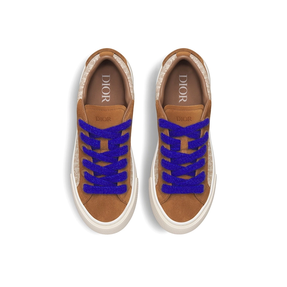 B33 SNEAKER Brown and Cream Dior Oblique Jacquard and Brown Suede,DIOR Reps Sneakers,Other Brand Reps Sneakers