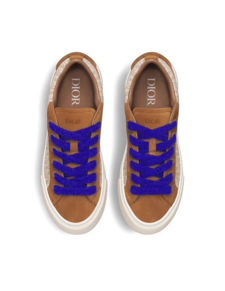 B33 SNEAKER Brown and Cream Dior Oblique Jacquard and Brown Suede,DIOR Reps Sneakers,Other Brand Reps Sneakers