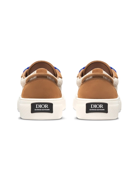 B33 SNEAKER Brown and Cream Dior Oblique Jacquard and Brown Suede,DIOR Reps Sneakers,Other Brand Reps Sneakers
