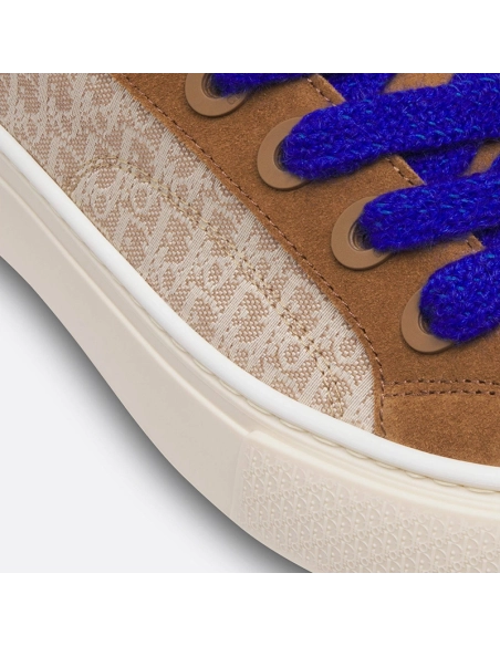 B33 SNEAKER Brown and Cream Dior Oblique Jacquard and Brown Suede,DIOR Reps Sneakers,Other Brand Reps Sneakers
