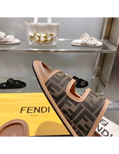 Fendi Feel Brown FF fabric slides,FENDI Reps Sneakers,Other Brand Reps Sneakers