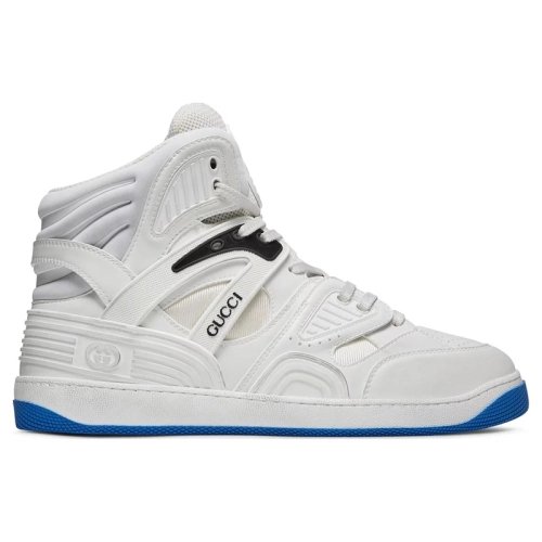 Gucci Basket High Sneaker White Blue,GUCCI SHOES Reps,Other Brand Reps Sneakers