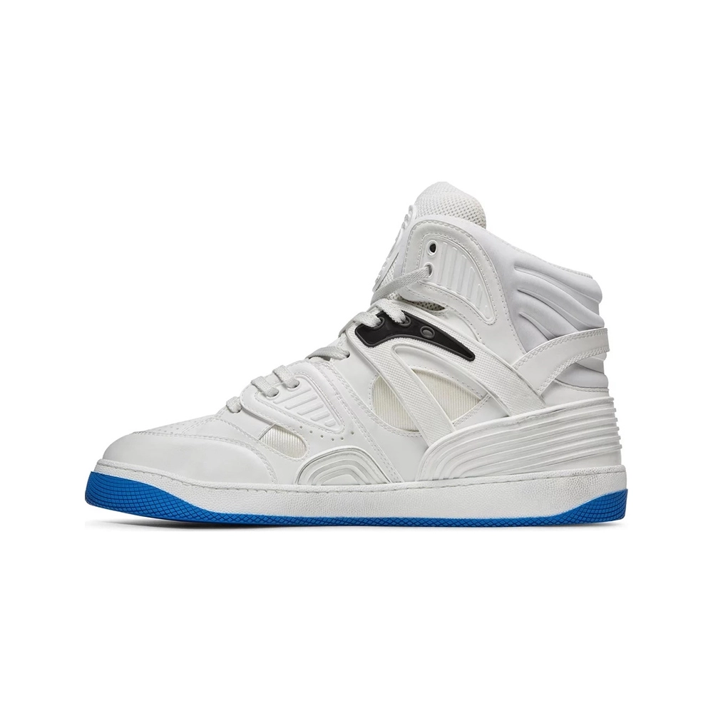 Gucci Basket High Sneaker White Blue,GUCCI SHOES Reps,Other Brand Reps Sneakers