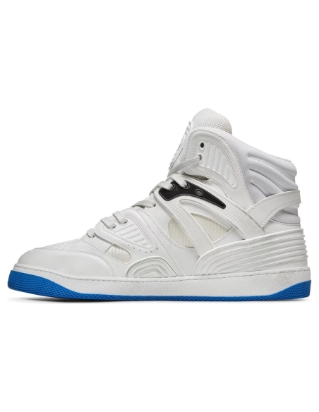 Gucci Basket High Sneaker White Blue,GUCCI SHOES Reps,Other Brand Reps Sneakers