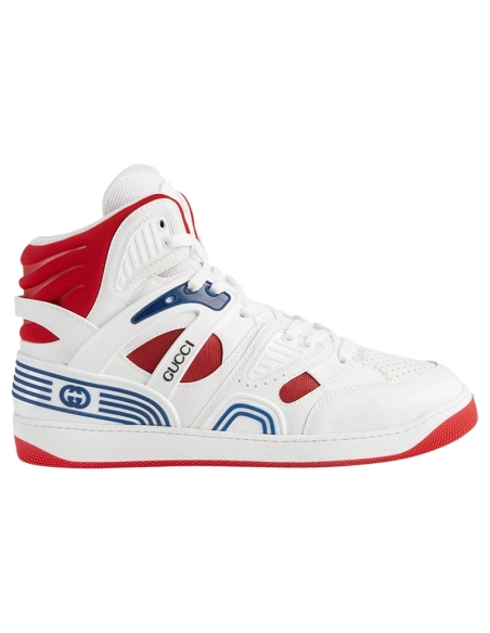 Gucci Basket High White Red,GUCCI SHOES Reps,Other Brand Reps Sneakers