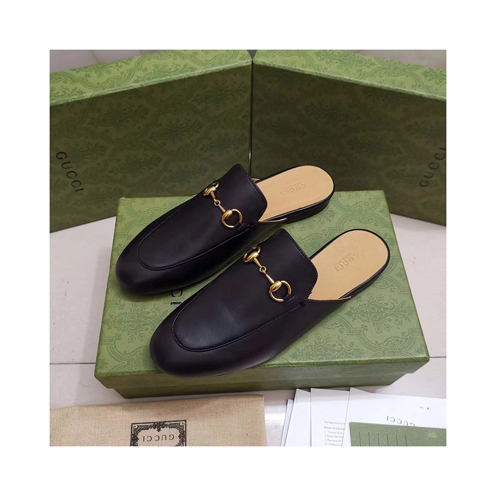 GUCCI WOMENS PRINCETOWN LEATHER SLIPPER,GUCCI SHOES Reps,Other Brand Reps Sneakers