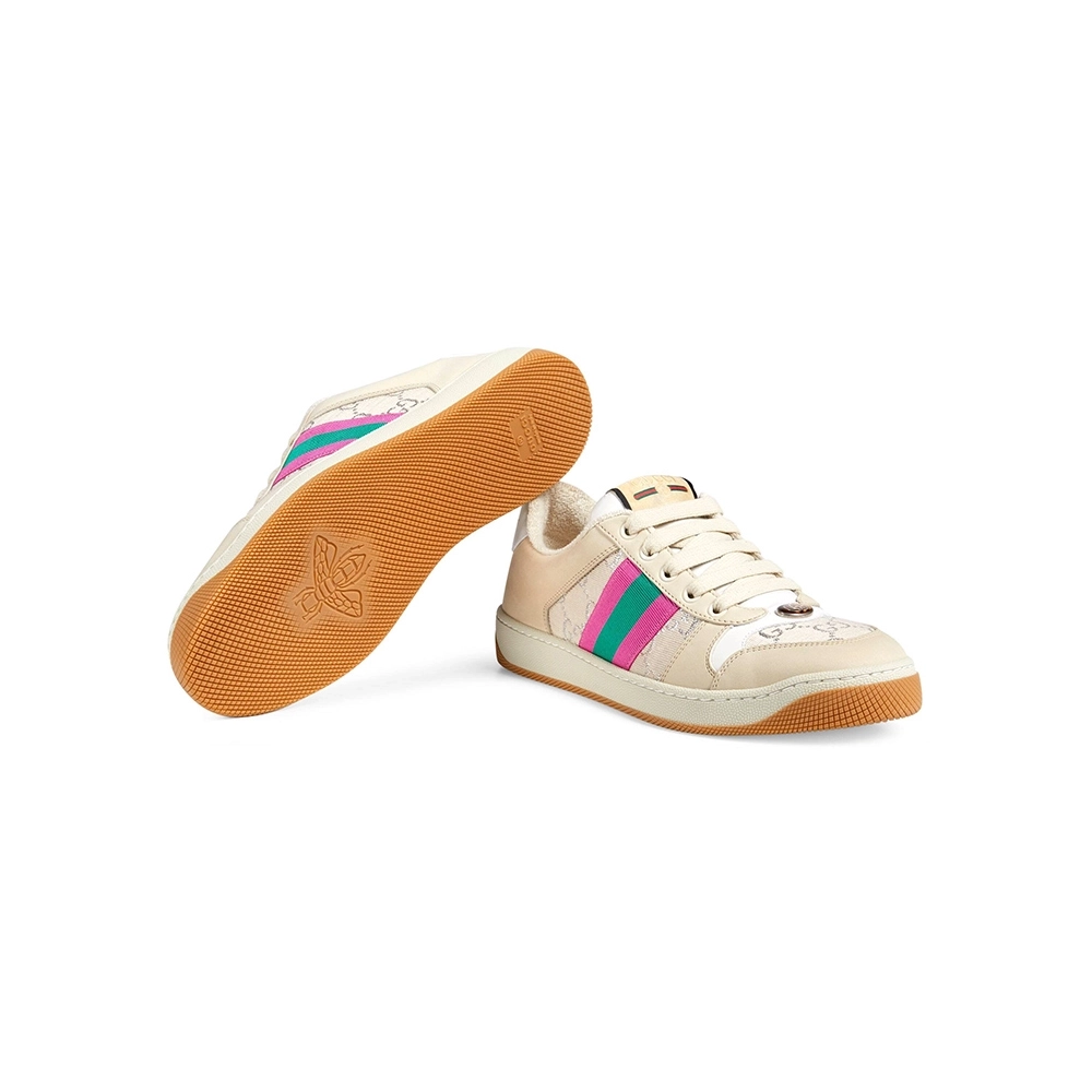 Gucci Screener White GG Lam¨¦,GUCCI SHOES Reps,Other Brand Reps Sneakers