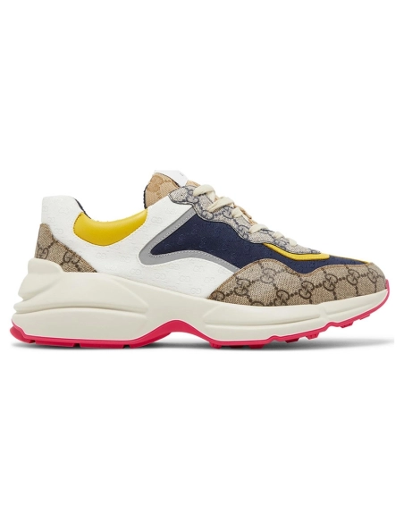 GUCCI GG RHYTON BEIGE WHITE YELLOW,GUCCI SHOES Reps,Other Brand Reps Sneakers