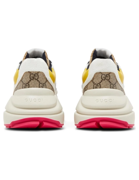 GUCCI GG RHYTON BEIGE WHITE YELLOW,GUCCI SHOES Reps,Other Brand Reps Sneakers