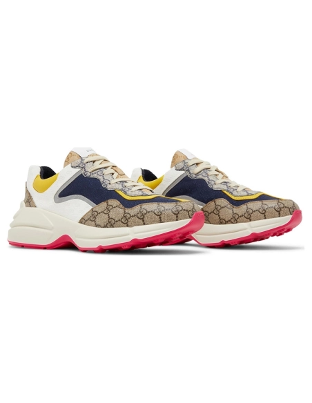 GUCCI GG RHYTON BEIGE WHITE YELLOW,GUCCI SHOES Reps,Other Brand Reps Sneakers