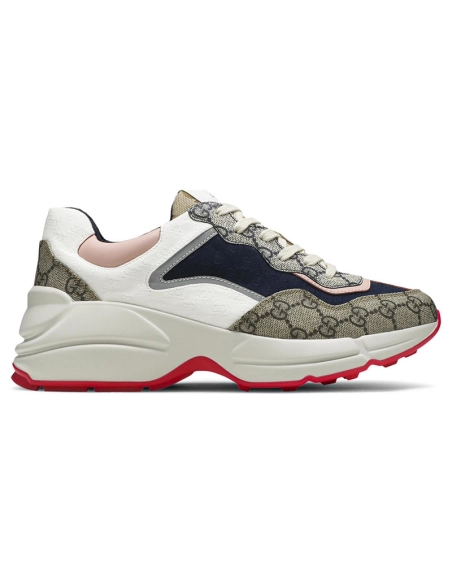GUCCI WMNS GG RHYTON BEIGE WHITE PINK,GUCCI SHOES Reps,Other Brand Reps Sneakers