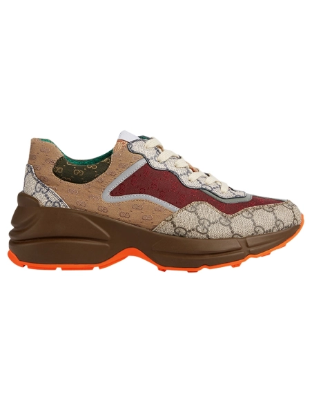 GUCCI GG RHYTON BEIGE BRICK RED,GUCCI SHOES Reps,Other Brand Reps Sneakers
